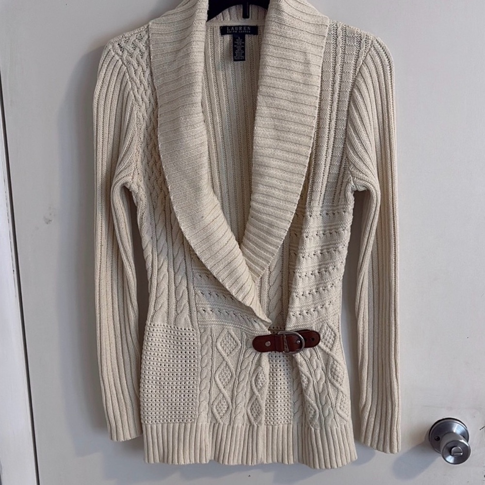 Ralph Lauren Beige Cable Knit Sweater